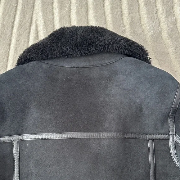 All Saints Black Shearling Jacket - Picture 10 of 10